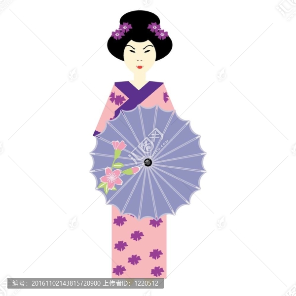 日本女孩帶雨傘
