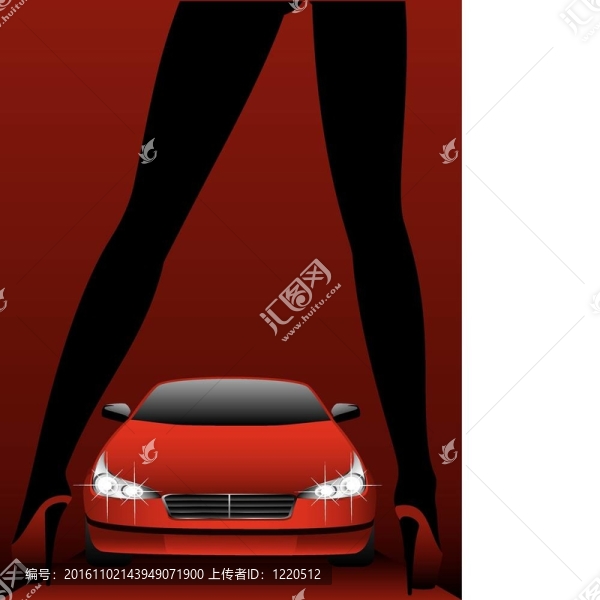 魅力女孩和汽車(chē)