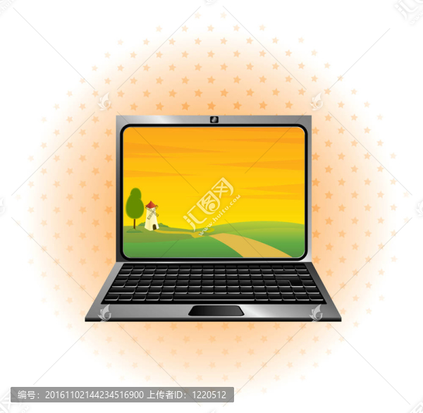 筆記本電腦圖標(biāo)與景觀