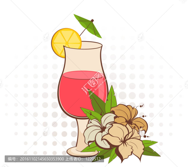 熱帶花卉和雞尾酒