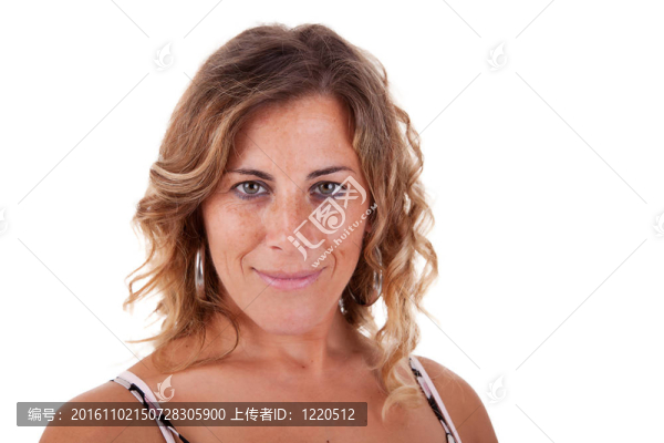 美麗優(yōu)雅的成熟女人；白色的孤立