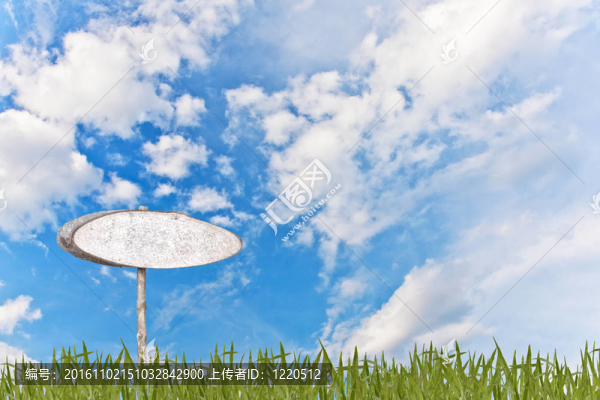 帶草的空白木標(biāo)志
