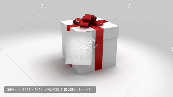 帶有卡片的白色禮品盒。3d圖像