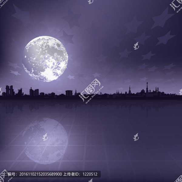 摘要背景與塔林和月球剪影