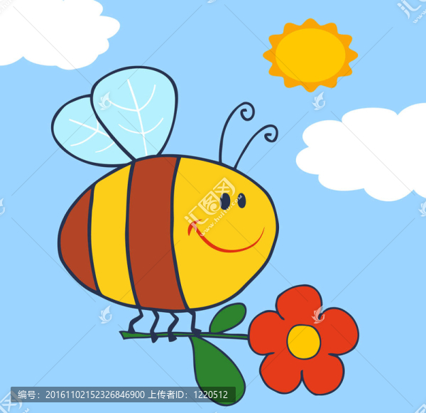 快樂的蜜蜂在空中飛舞