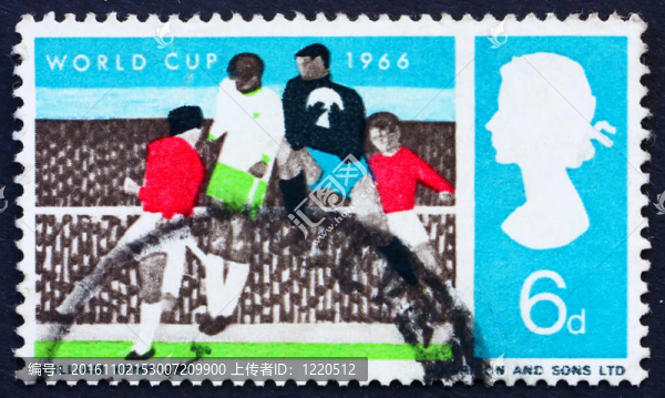 郵票GB,1966足球運動員和人群