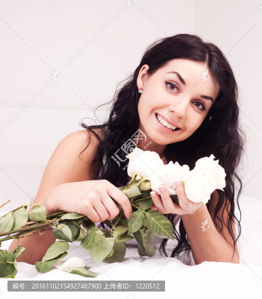 女人與玫瑰