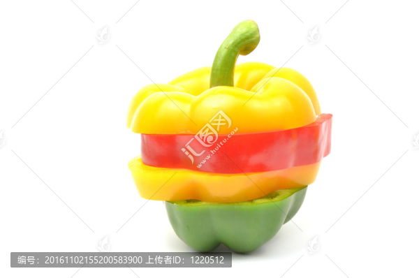 新鮮的彩色辣椒分離