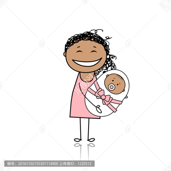 快樂的母親微笑著新生的嬰兒