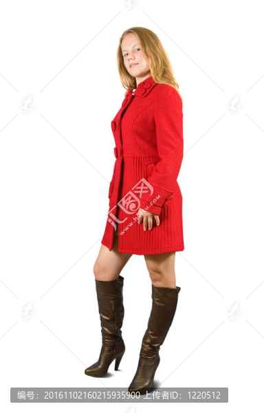 穿紅大衣的女孩