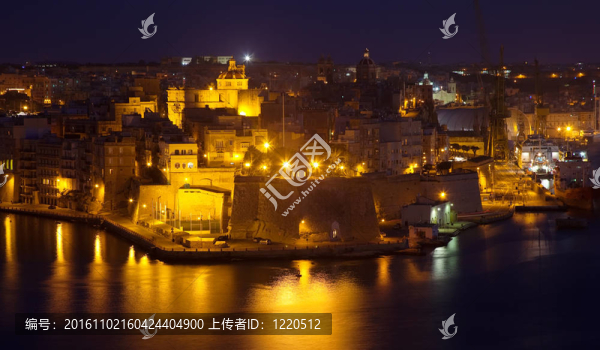來(lái)自Valetta的senglea夜景
