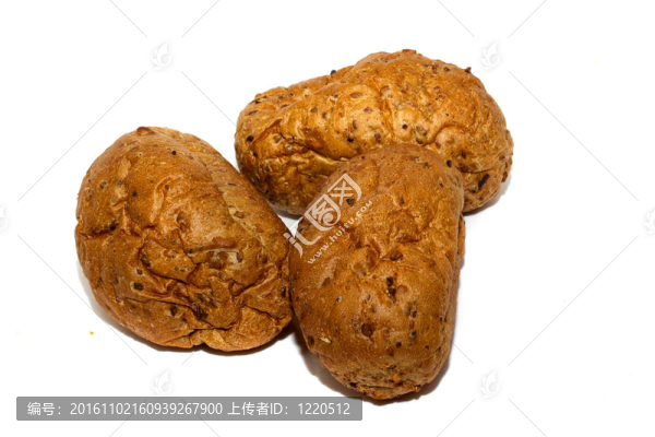 一塊面包和白色的面包卷