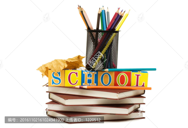 回到學(xué)校的概念與書籍和鉛筆