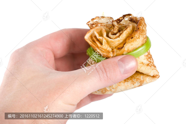 煎餅在手