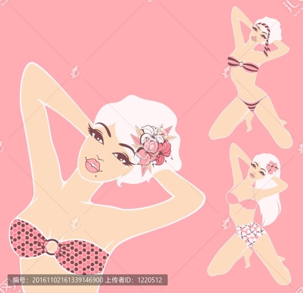 復古風格的女孩。