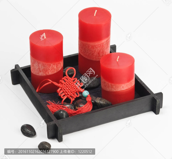 中國的風水學集（護身符；紅蠟燭和石頭）