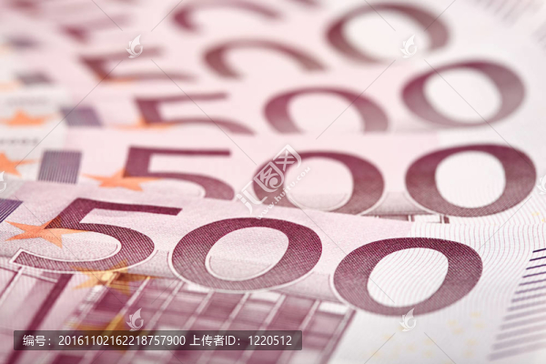 500歐元鈔票散開；宏觀構(gòu)造