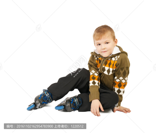 小漂亮的小男孩上輥