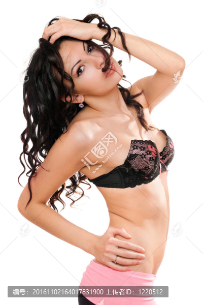 俏皮美女的畫(huà)像。分離
