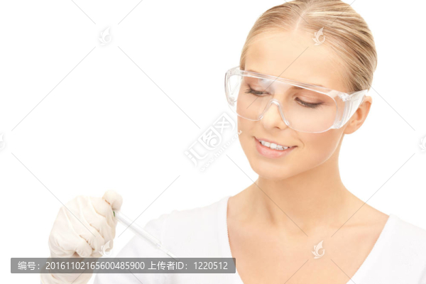 帶溫度計的迷人女醫(yī)生