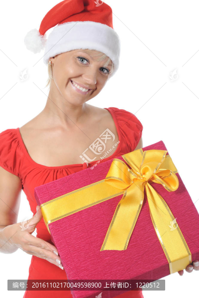 美麗的圣誕女人。