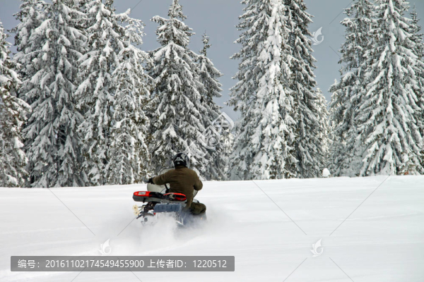 男子在雪地