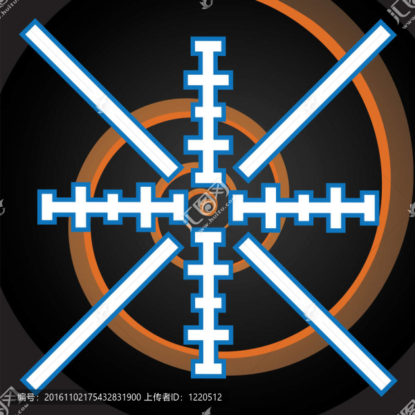 準(zhǔn)星上的螺旋-插圖抽象符號