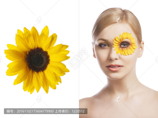 花妝；她是三個(gè)月來(lái)的
