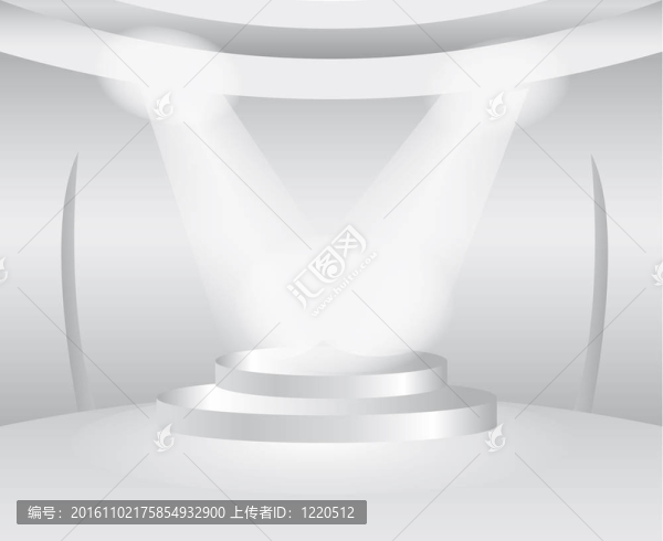 帶展覽產(chǎn)品的舞臺白色圓形房間