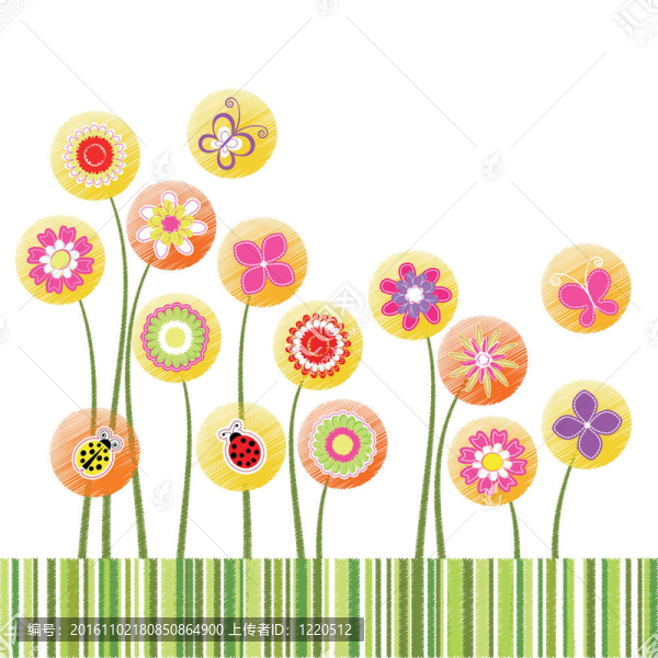 春季繽紛花卉賀卡