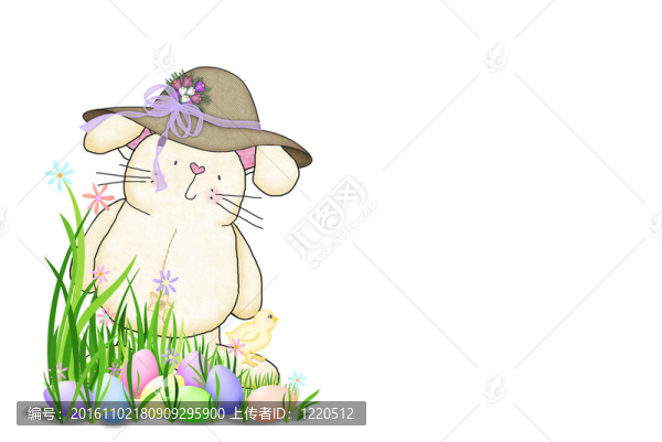 帶帽子的復(fù)活節(jié)兔子