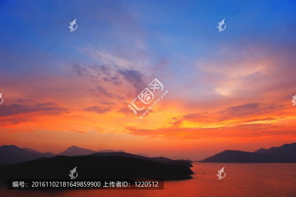 美麗多彩的夕陽