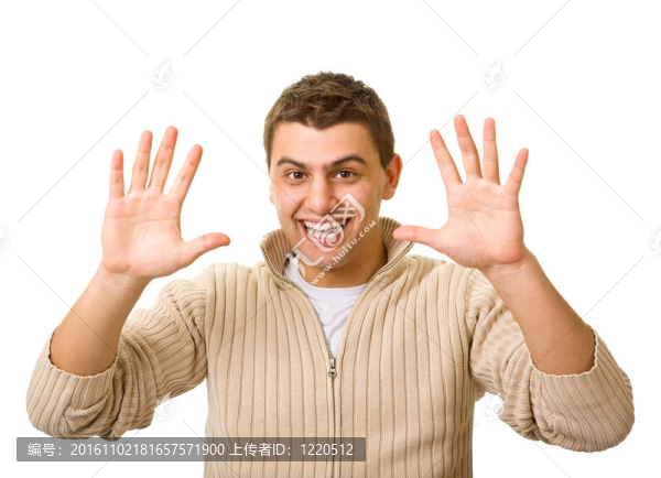 男人表現(xiàn)出不同的姿態(tài)