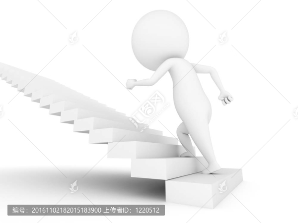他跑上樓去