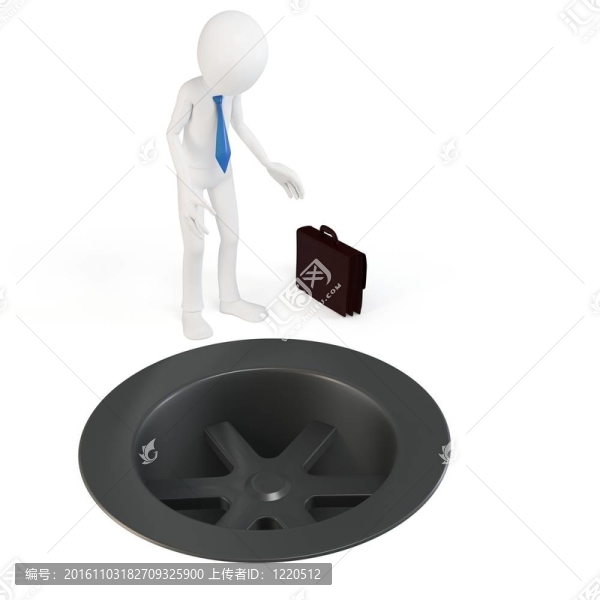 三維商業(yè)人與排水孔