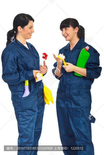 清潔女工交談