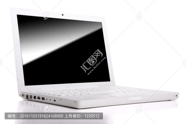 與隔離路徑隔離的白色筆記本電腦。