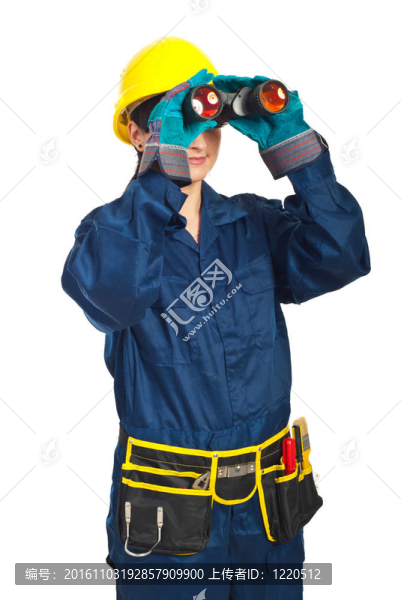 建筑女性通過雙眼
