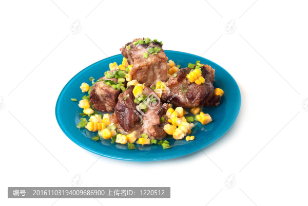 青洋蔥和甜玉米扒肉
