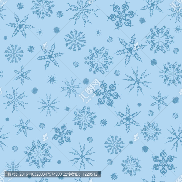 藍(lán)色背景上的白色雪花。