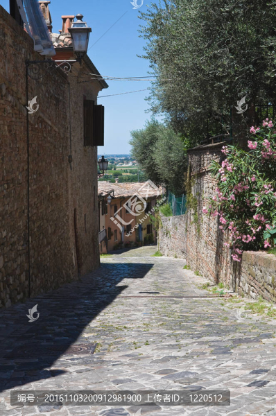 小巷。Santarcangelo涅。Emilia,Romagna。意大利.