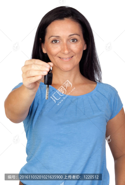 可愛的女人提供了一個關鍵