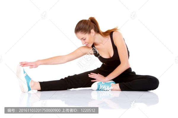 健美女子做伸展運(yùn)動