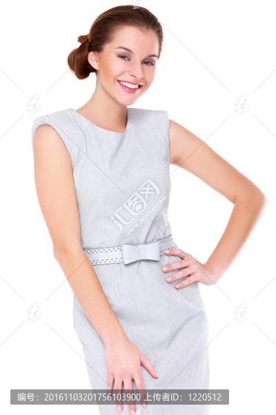 商業(yè)女性站在孤立