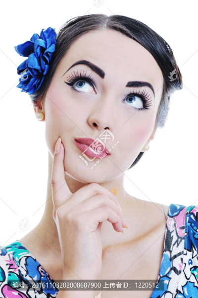 美麗的年輕女性白人孤立