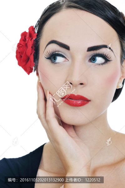 美麗的年輕女性白人孤立