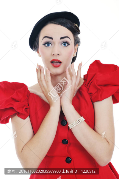 美麗的年輕女性白人孤立