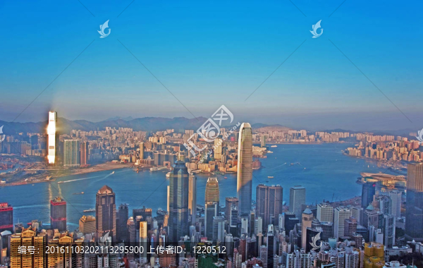 香港市從Victoria峰