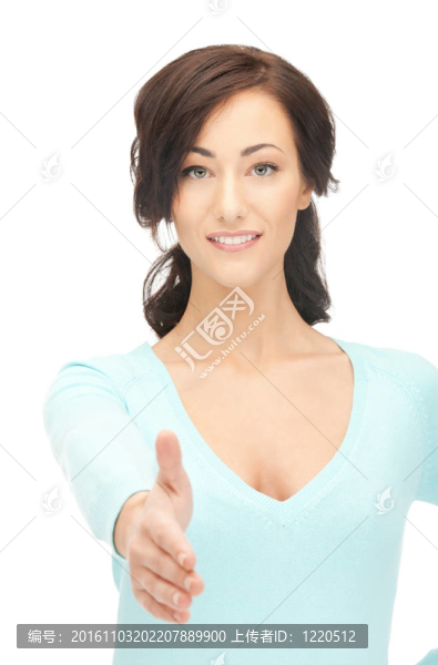 張開手準(zhǔn)備握手的女人