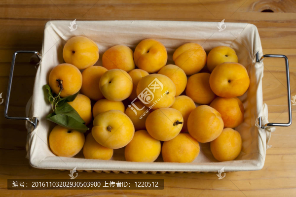 在一個籃子里的杏子